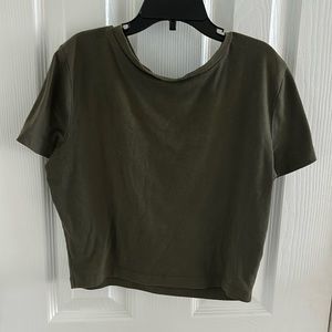 Plain Green Cropped Top